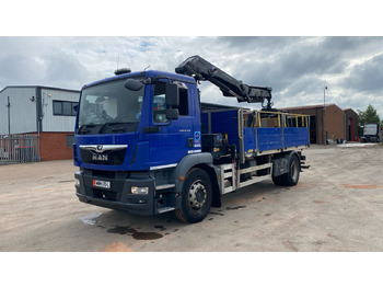 Dropside/ Flatbed truck, Crane truck MAN TGM 18.250: picture 2