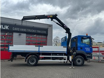 Crane truck MAN TGM 18-290 4x4 Kraan met Open laadbak HMF Kraan 13 T: picture 2