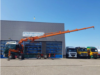 Dropside/ Flatbed truck, Crane truck Scania R420 8x2 HIAB 800E-7 Hipro 80 ton/meter Winch Retarder: picture 3