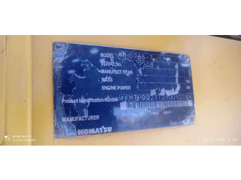 Rigid dumper/ Rock truck KOMATSU HD785