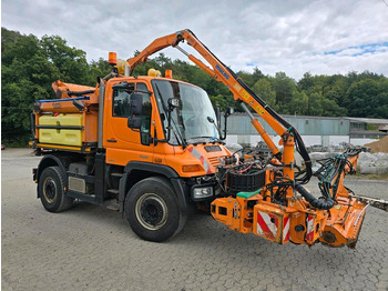 Snow removal vehicle Unimog U400 2013 405/10 405/12 NKS-Z-UGN-43K Bluetec 5 Mercedes-Benz  UGE UGN Mulag MKM700 Mähausleger Böschungsmäher Böschungsmulcher Küpper-Weisser IMS Salzstreuer: picture 2