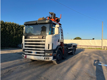 Hook lift truck SCANIA CV R124 SCARRABILE CON GRU E POLIPO: picture 3
