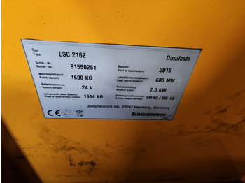 Warehouse equipment JUNGHEINRICH ESC 216z: picture 2