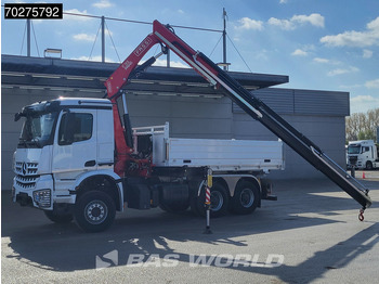 Tipper, Crane truck Mercedes-Benz Arocs 3348 6X4 Fasi F195A.2.24 Kran 3 sided tipper 9m3 Big-Axle Navi Euro 6: picture 3
