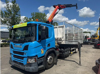 Dropside/ Flatbed truck, Crane truck Scania P280 4X2 EURO 6 PALFINGER PK12002 + REMOTE CONTR: picture 2