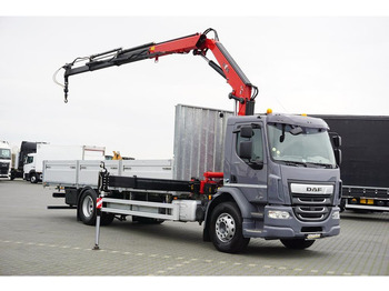 Dropside/ Flatbed truck, Crane truck DAF LF / 260 / ACC / SKRZYNIOWY + HDS / HYVA HC-183 / PILOT / ROTATO: picture 2
