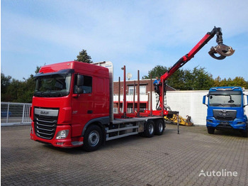 Timber truck, Crane truck for transportation of timber DAF XF 510 6x4 Crane EPSILON M120Z: picture 3