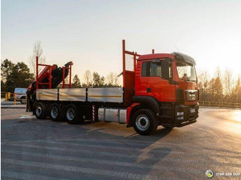 Dropside/ Flatbed truck, Crane truck MAN TGS 35.400: picture 2