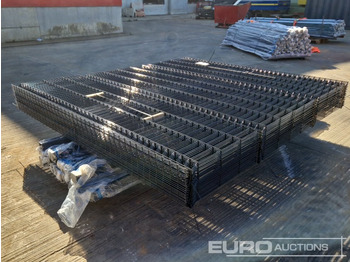 Construction equipment Unused Galvanised & Powder Coated Heavy Duty (5mm) Wire Mesh Fencing, 25 x H2.4m x W2.2m Panels, 26 x 60mm x 60mm x3m Posts, with Fittings (Black): picture 5