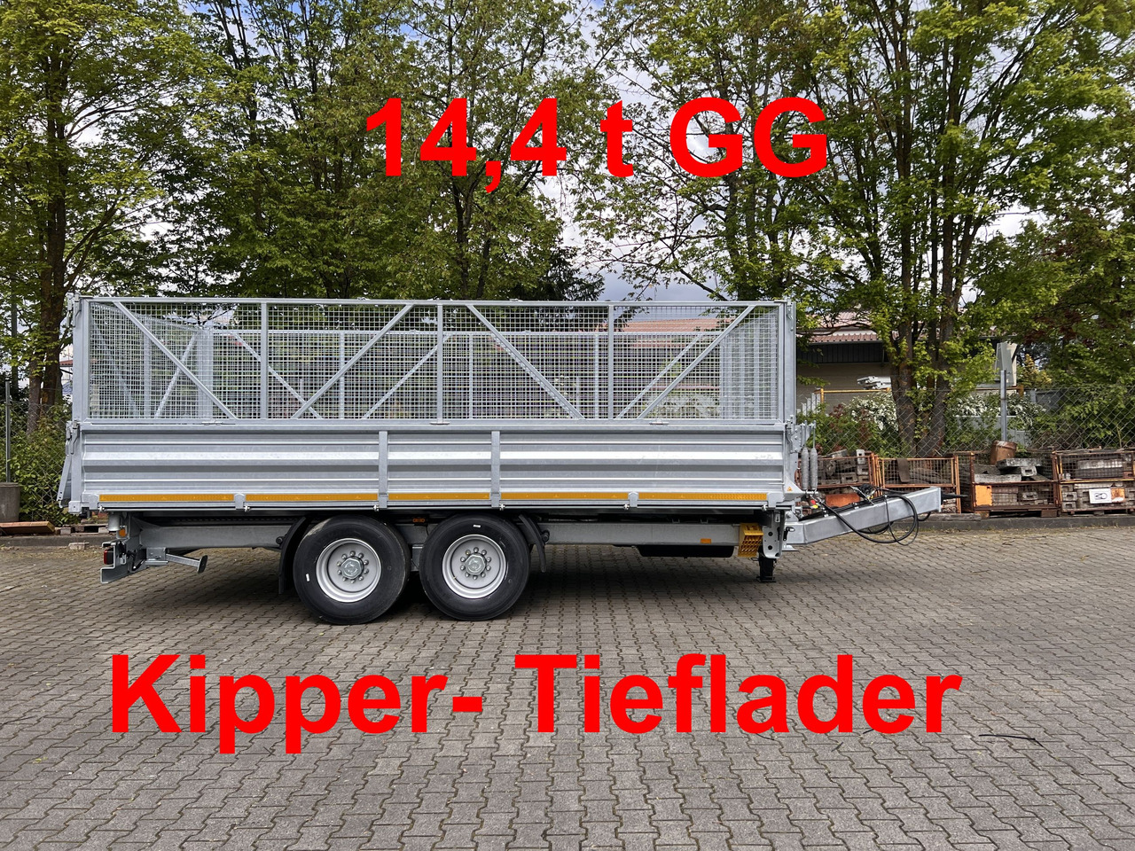 Möslein TTD 14 5,70 m 14 t Tandem- Kipper Tieflader 5,70 m lang, Breite Reifen-- Neufahrzeug -- - Tipper trailer: picture 1 Möslein TTD 14 5,70 m 14 t Tandem- Kipper Tieflader 5,70 m lang, Breite Reifen-- Neufahrzeug -- - Tipper trailer: picture 1