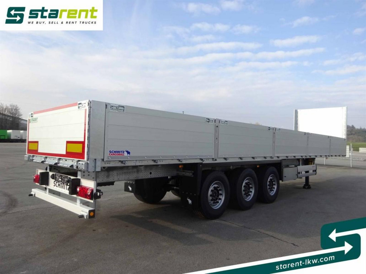 Schmitz Baustofftrailer Liftachse Rungen 80cm Bordwände - Dropside/ Flatbed semi-trailer: picture 5 Schmitz Baustofftrailer Liftachse Rungen 80cm Bordwände - Dropside/ Flatbed semi-trailer: picture 5