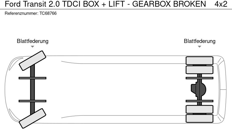 Box van Ford Transit 2.0 TDCI BOX + LIFT - GEARBOX BROKEN: picture 19