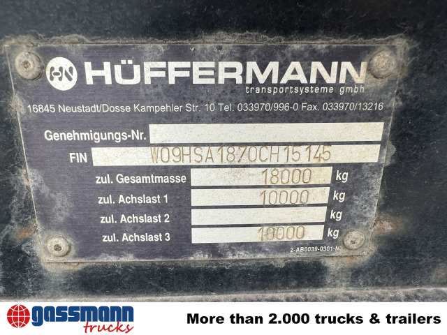 Hüffermann HSA 18.70 L Schlittenabroller - Roll-off/ Skip trailer: picture 4 Hüffermann HSA 18.70 L Schlittenabroller - Roll-off/ Skip trailer: picture 4