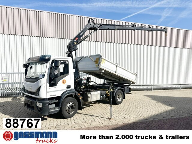 Iveco EuroCargo ML160E28 4x2 mit Kran Hiab XS099E-3 - Tipper, Crane truck: picture 1 Iveco EuroCargo ML160E28 4x2 mit Kran Hiab XS099E-3 - Tipper, Crane truck: picture 1