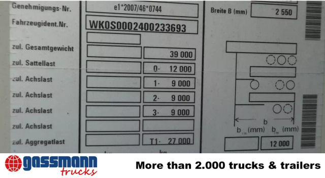 Kögel SN 24-1, Liftachse, Edscha - Dropside/ Flatbed semi-trailer: picture 3 Kögel SN 24-1, Liftachse, Edscha - Dropside/ Flatbed semi-trailer: picture 3