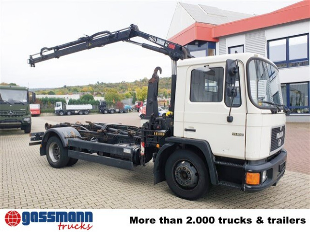 MAN 14.152 F 4x2 BB mit Kran Hiab 060-2 - Hook lift truck, Crane truck: picture 2 MAN 14.152 F 4x2 BB mit Kran Hiab 060-2 - Hook lift truck, Crane truck: picture 2