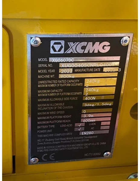 Scissor lift XCMG XG0607DC | 5.9 M | NEW & UNUSED | 2 UNITS AVAILABLE | GS-1432: picture 18