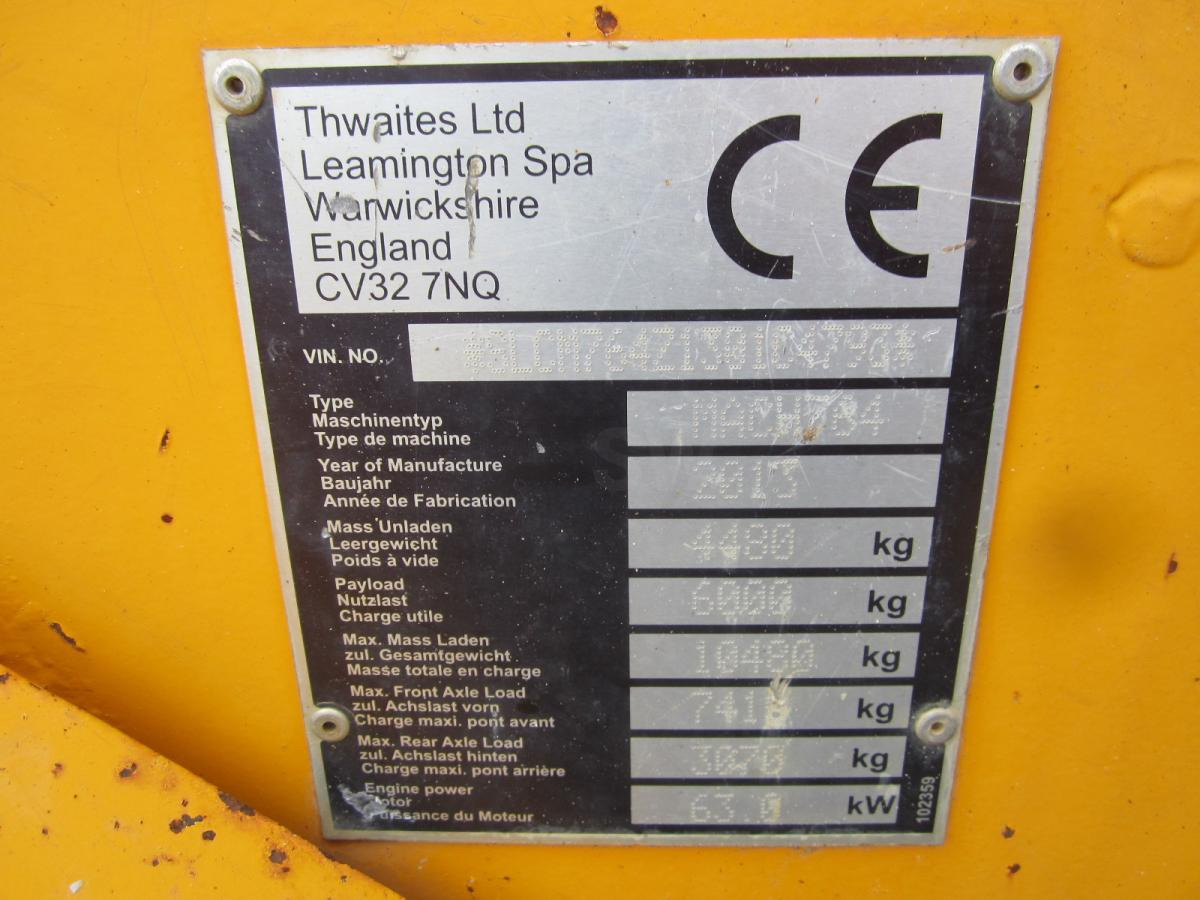 Thwaites MACH764 - Articulated dumper: picture 3 Thwaites MACH764 - Articulated dumper: picture 3