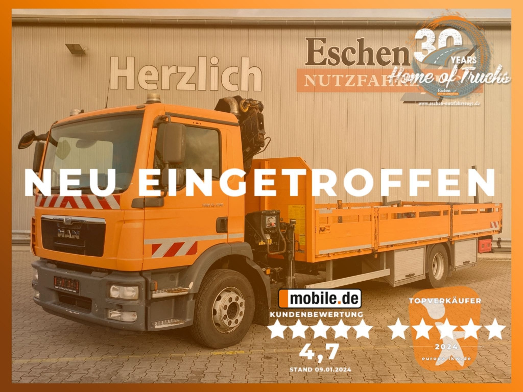 MAN TGM 15.290 4x2 BL / HIAB Faltkran - Dropside/ Flatbed truck, Crane truck: picture 1 MAN TGM 15.290 4x2 BL / HIAB Faltkran - Dropside/ Flatbed truck, Crane truck: picture 1