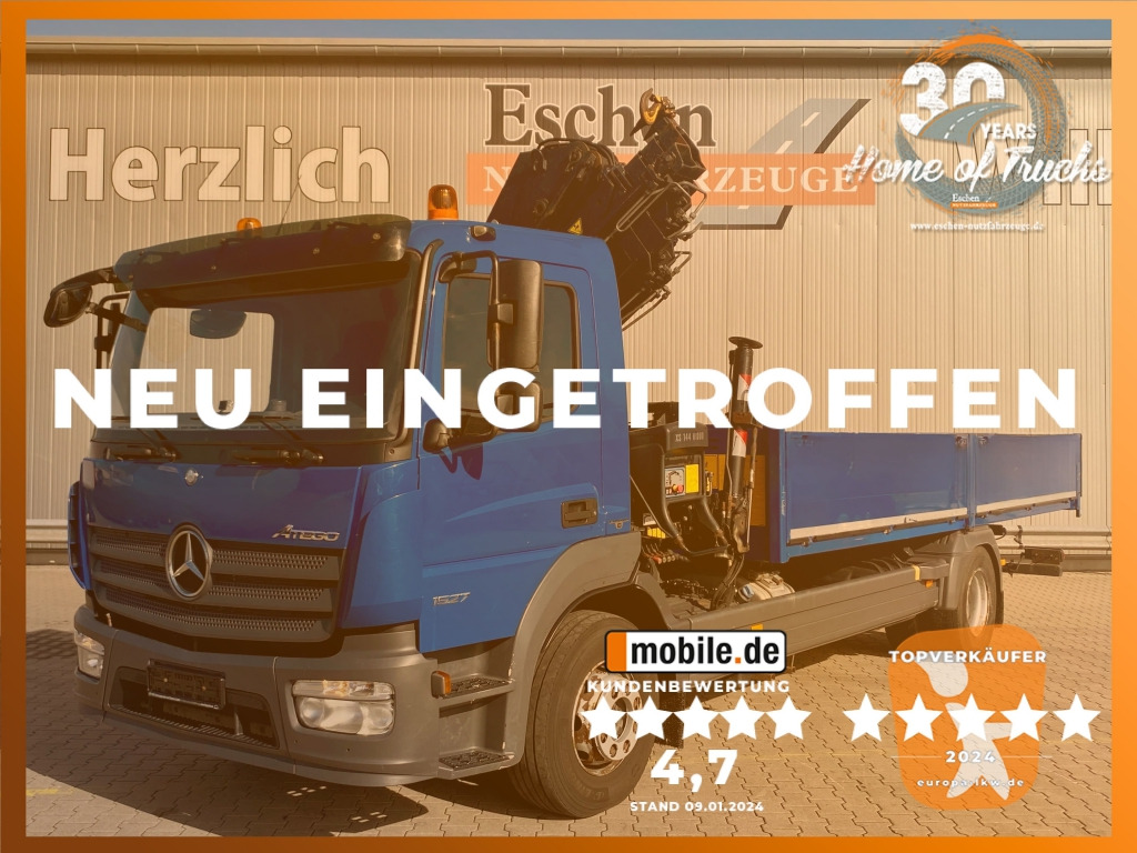 Mercedes-Benz 1527 L 4x2 Atego / HIAB 144 E-5 Hiduo Faltkran - Dropside/ Flatbed truck, Crane truck: picture 1 Mercedes-Benz 1527 L 4x2 Atego / HIAB 144 E-5 Hiduo Faltkran - Dropside/ Flatbed truck, Crane truck: picture 1