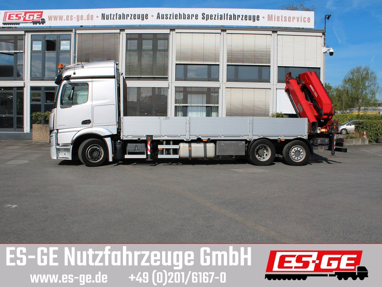 Mercedes-Benz 2546 L NR 6x2 Actros, Pritsche, MKG HLK 531 a5 - Dropside/ Flatbed truck, Crane truck: picture 1 Mercedes-Benz 2546 L NR 6x2 Actros, Pritsche, MKG HLK 531 a5 - Dropside/ Flatbed truck, Crane truck: picture 1