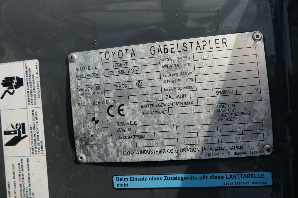 Other machinery TOYOTA 7FBEST 15 Elektro 3-Rad: picture 11