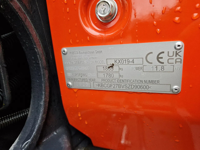 Mini excavator Kubota KX019-4 Hi-spec (NIEUW): picture 10