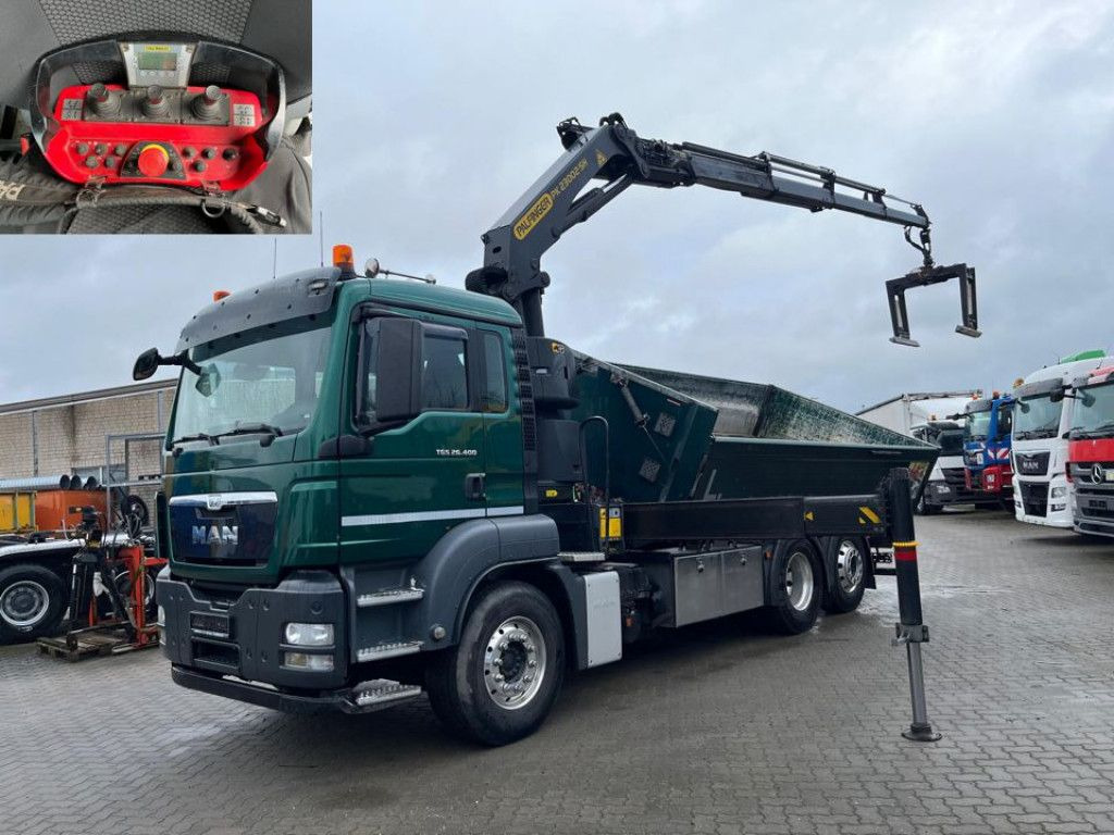 Tipper, Crane truck MAN TG-S 26.400 6x2 BL 3-Achs Kipper Kran Funk: picture 1