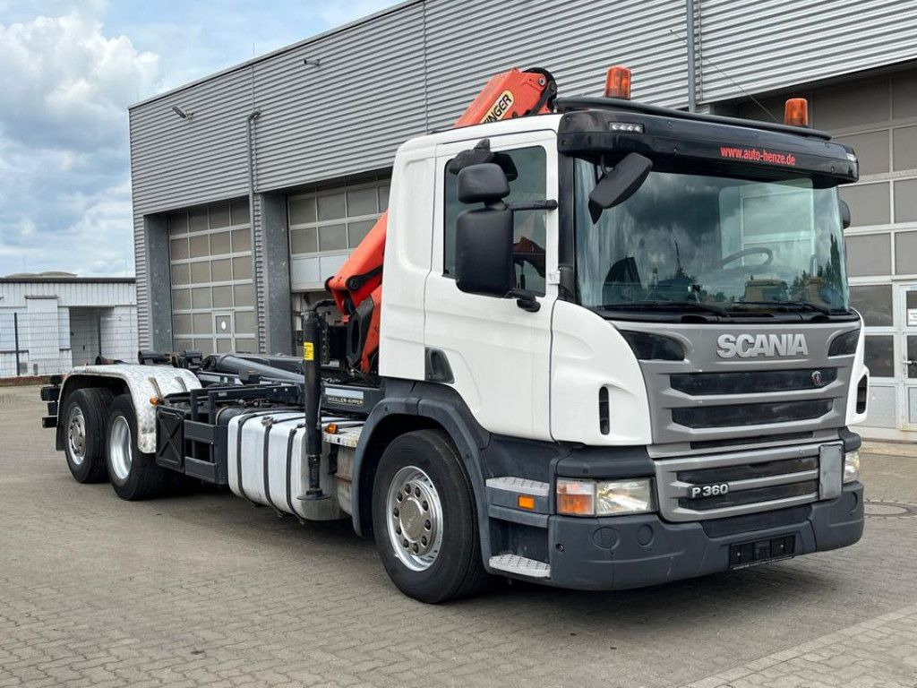 Scania P 360 6x2 Abrollkipper mit Kran Lift/Lenkachse Scania P 360 6x2 Abrollkipper mit Kran Lift/Lenkachse - Hook lift truck, Crane truck: picture 2 Scania P 360 6x2 Abrollkipper mit Kran Lift/Lenkachse Scania P 360 6x2 Abrollkipper mit Kran Lift/Lenkachse - Hook lift truck, Crane truck: picture 2