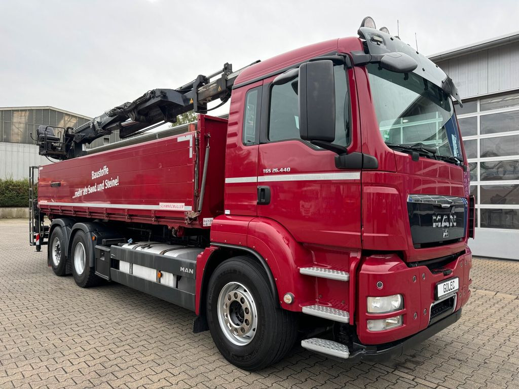 Crane truck, Tipper MAN TGS 26.440 6x2 Kipper KRAN HIAB XS 166K PRO: picture 1