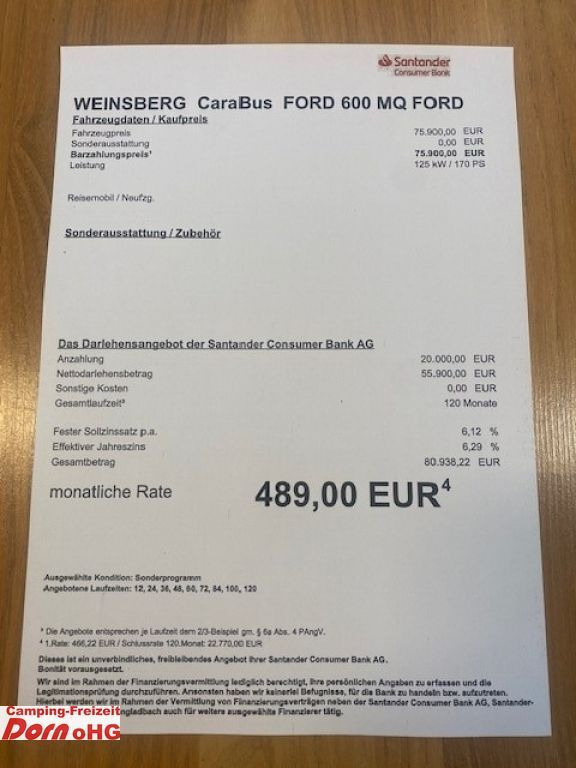 Camper van Weinsberg CaraBus 600 MQ Automatik/Assistenzpaket Weinsberg CaraBus 600 MQ Automatik/Assistenzpaket: picture 6