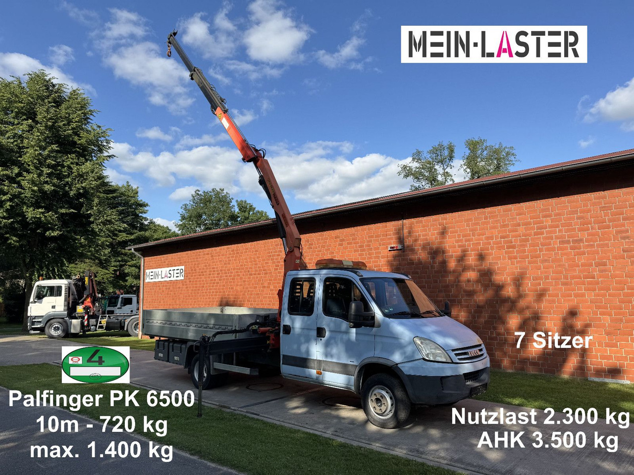 Iveco 65C180 3.0d Palfinger PK 6500 7 Sitzer NL 2300kg - Flatbed van, Combi van: picture 1 Iveco 65C180 3.0d Palfinger PK 6500 7 Sitzer NL 2300kg - Flatbed van, Combi van: picture 1