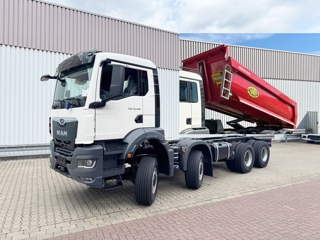 MAN TGS 35.480 8x8 BB CH TGS 35.480 8x8 BB CH, Meiller Stahlmulde 18m³ - Dumper: picture 1 MAN TGS 35.480 8x8 BB CH TGS 35.480 8x8 BB CH, Meiller Stahlmulde 18m³ - Dumper: picture 1