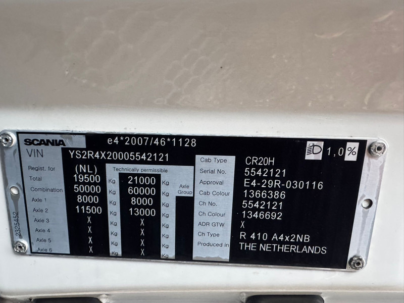 Tractor unit Scania R410 / Retarder / Night Klima / 2 Tanks / Full Air / TUV: 3-2026 / NL Truck: picture 20