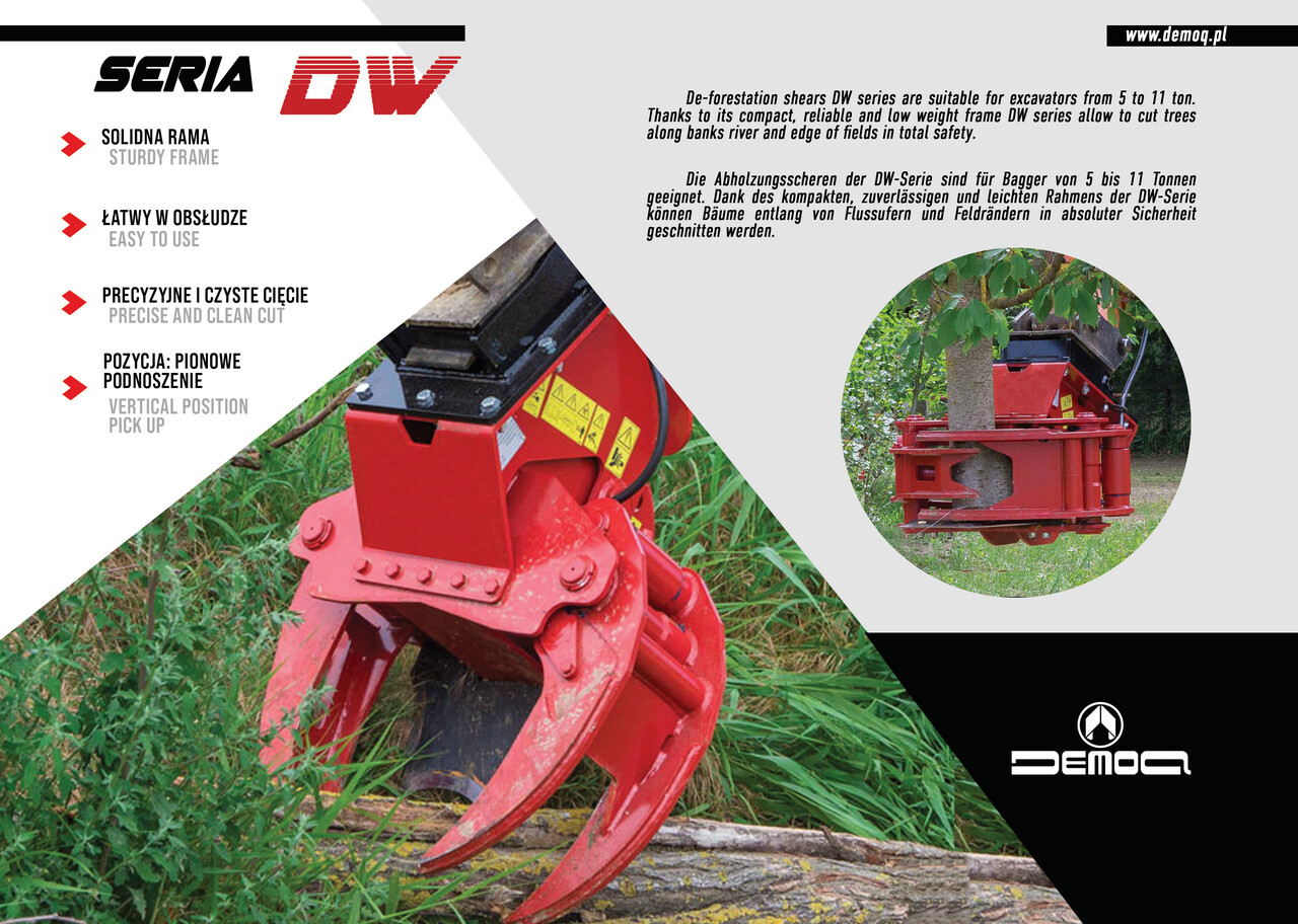 DEMOQ DW250 F De-forestation shear 250 kg - Grapple for Construction machinery: picture 2 DEMOQ DW250 F De-forestation shear 250 kg - Grapple for Construction machinery: picture 2