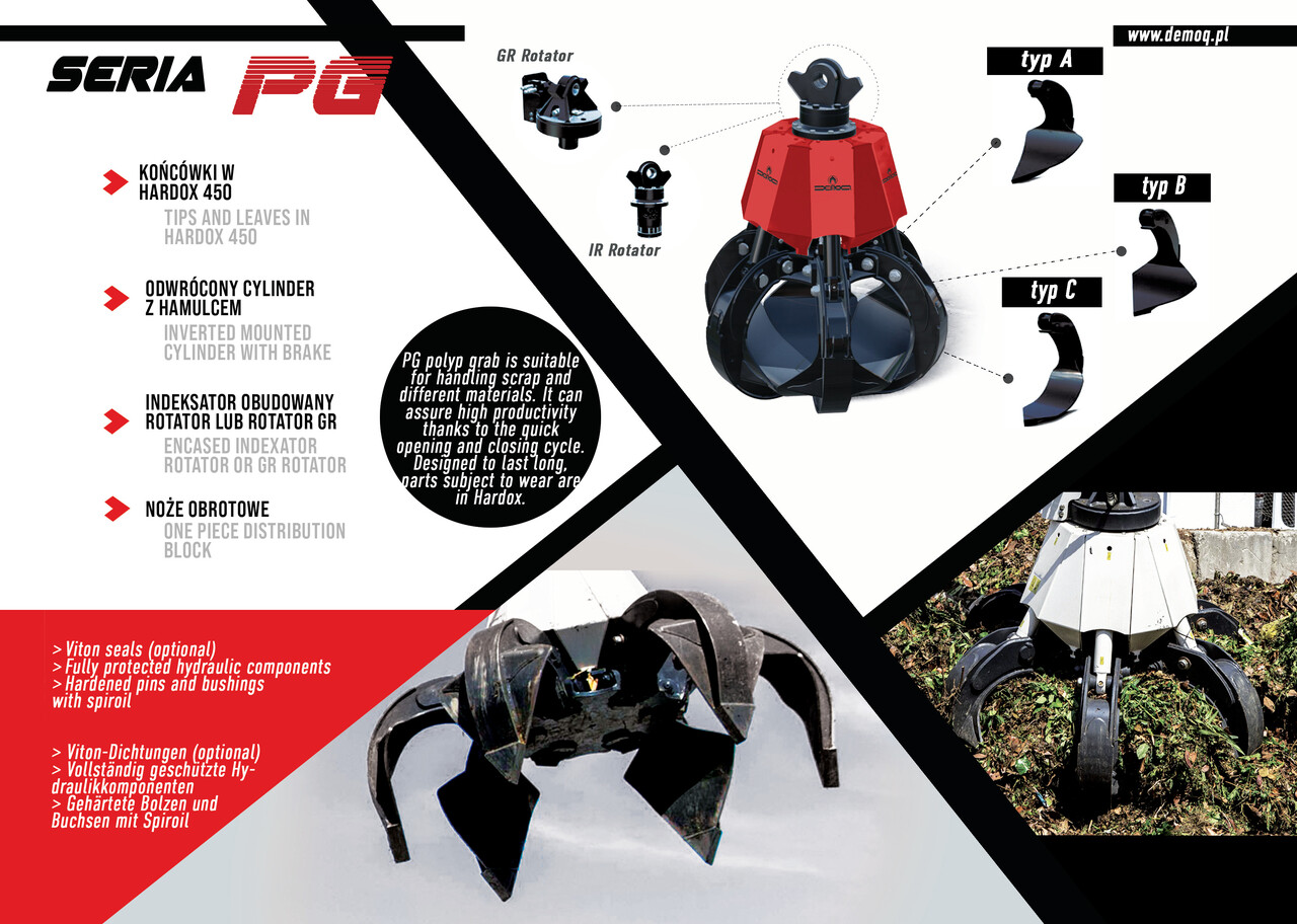 DEMOQ PG500 Hydraulic Polyp -grab - Grapple for Construction machinery: picture 4 DEMOQ PG500 Hydraulic Polyp -grab - Grapple for Construction machinery: picture 4