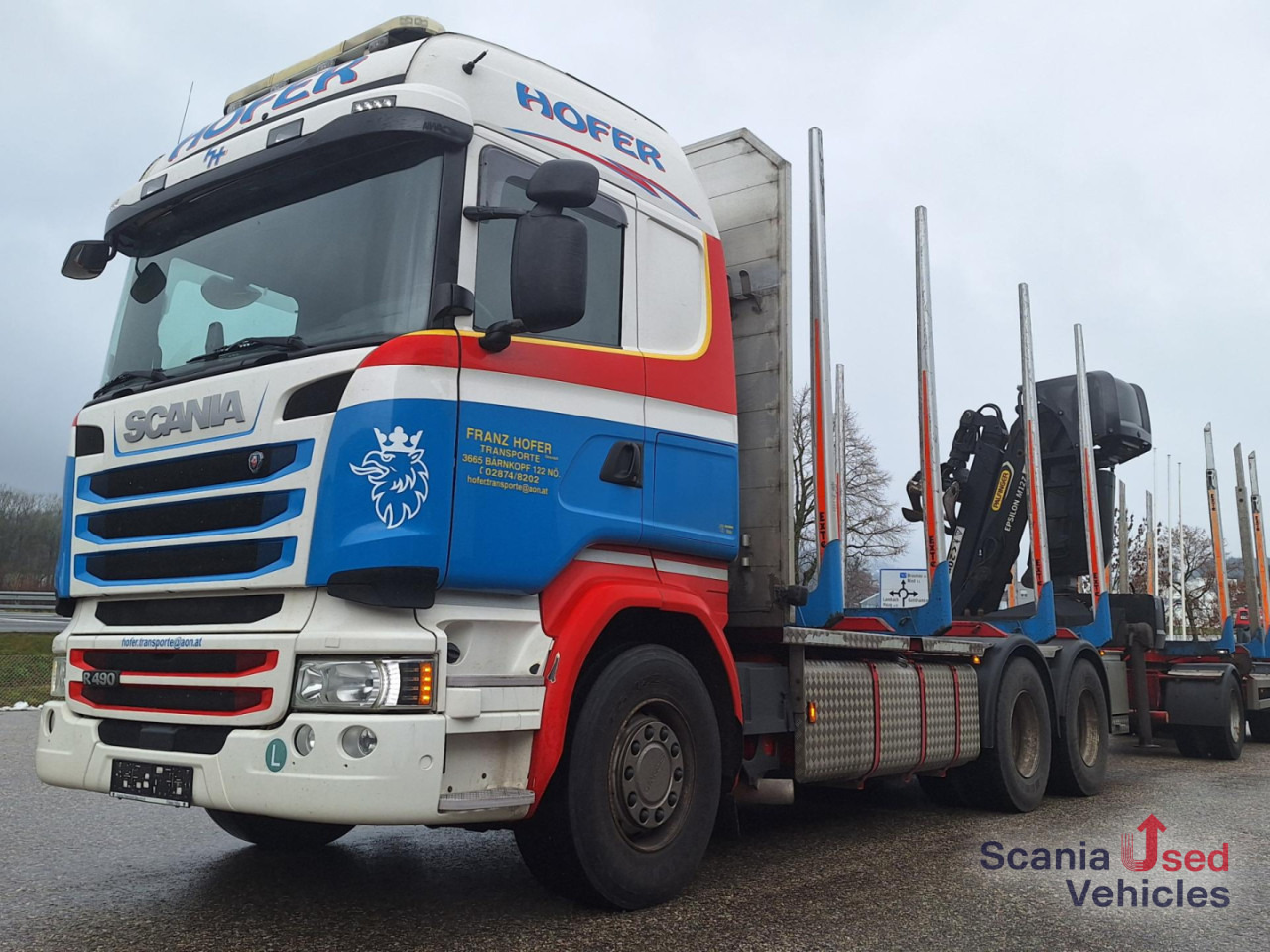 SCANIA R 490 LB6x4HNB Epsilon M12 Z Komplettzug !! - Timber truck, Crane truck: picture 1 SCANIA R 490 LB6x4HNB Epsilon M12 Z Komplettzug !! - Timber truck, Crane truck: picture 1
