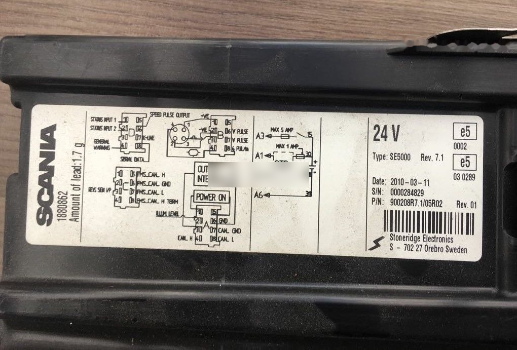 Scania SE5000, REV: 7.1 - Tachograph for Truck: picture 2 Scania SE5000, REV: 7.1 - Tachograph for Truck: picture 2