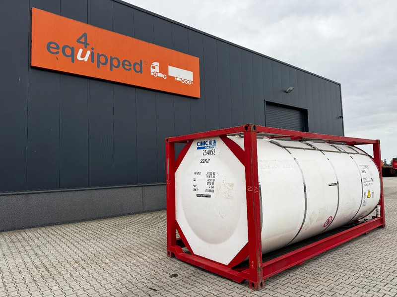 CIMC 20FT ISO, 25.080L / 1-COMP / 3 BAFFELS / T12 / 4 manholes / ADR valid until 02/2027 - Storage tank: picture 1 CIMC 20FT ISO, 25.080L / 1-COMP / 3 BAFFELS / T12 / 4 manholes / ADR valid until 02/2027 - Storage tank: picture 1