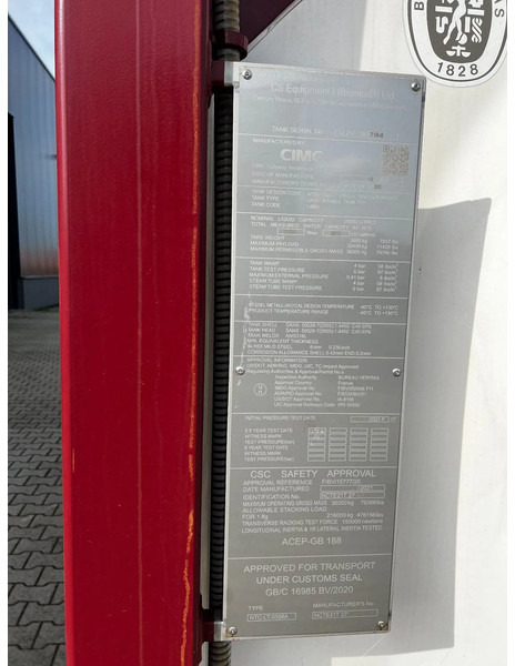 Storage tank CIMC UNUSED,  BOTH FOOD STUFF/CHEMICAL USE, 20FT ISO,  25.000L, L4BN, UN Portable, T11, test: 12-2026: picture 18