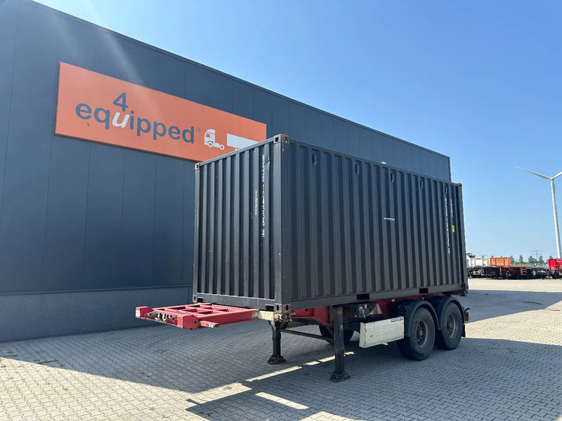 Krone 2-axle 20FT chassis + 20FT DV 8'6" container ONE-WAY - Container transporter/ Swap body semi-trailer: picture 1 Krone 2-axle 20FT chassis + 20FT DV 8'6" container ONE-WAY - Container transporter/ Swap body semi-trailer: picture 1