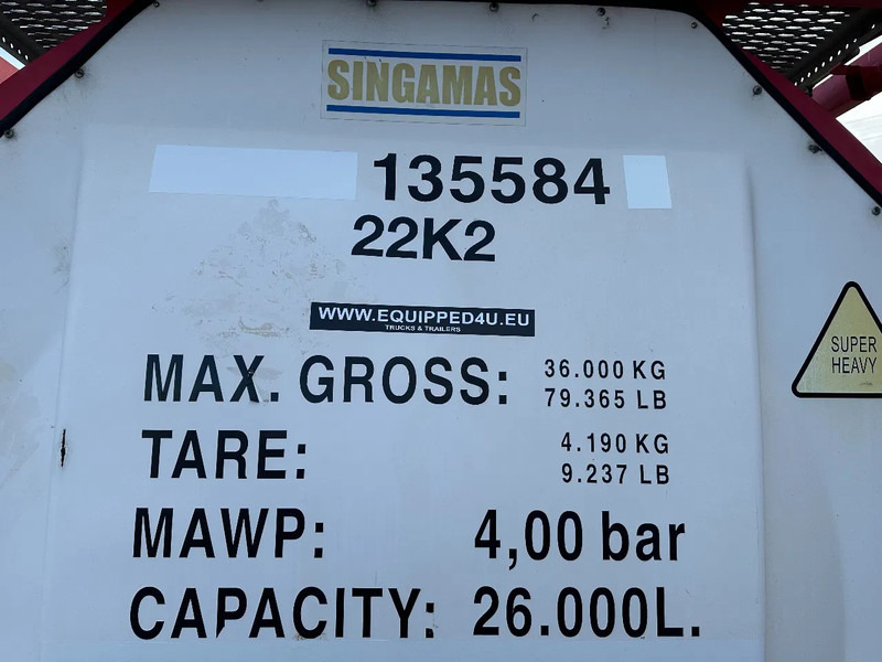 Leasing of SINGAMAS 20FT ISO, 26.000L/1-COMP/3 BAFFELS/3 manholes, ADR inspectio valid till: 07/2025 SINGAMAS 20FT ISO, 26.000L/1-COMP/3 BAFFELS/3 manholes, ADR inspectio valid till: 07/2025: picture 13