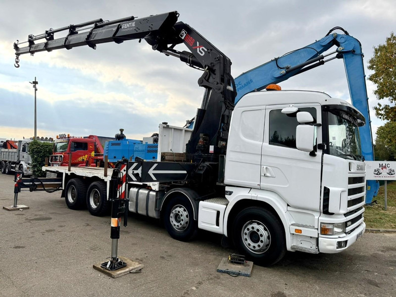 Scania 114C-380 8x4 PRITSCHE + KRAN HIAB 700 E-5 - PLATFORM 6m80 + TWISTLOCKS - MANUAL - RETARDER - STEEL SPRING / BIG AXLE HUB REDUCTION - AP ACHSEN - Dropside/ Flatbed truck, Crane truck: picture 1 Scania 114C-380 8x4 PRITSCHE + KRAN HIAB 700 E-5 - PLATFORM 6m80 + TWISTLOCKS - MANUAL - RETARDER - STEEL SPRING / BIG AXLE HUB REDUCTION - AP ACHSEN - Dropside/ Flatbed truck, Crane truck: picture 1