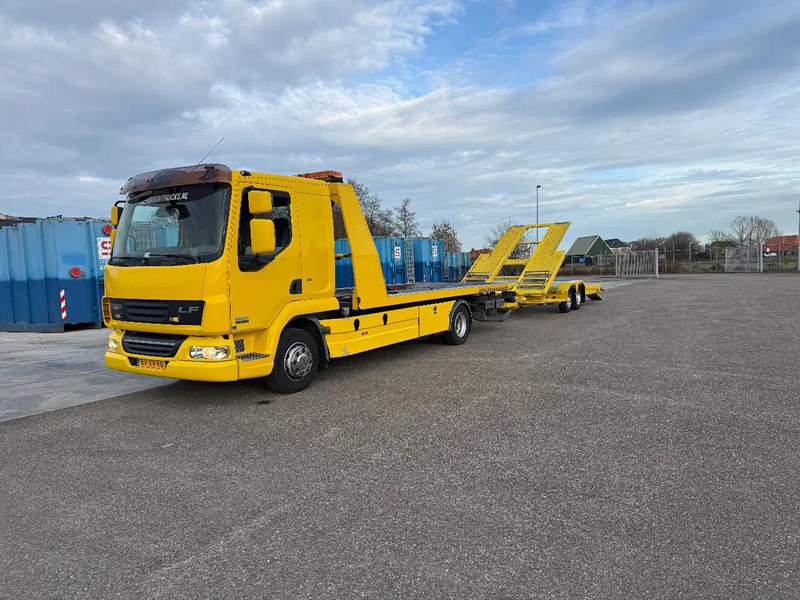 DAF LF 45 LF45-220 Abschelppwagen Falkom mit Anhanger / Schiebeplateau / Brill / Winde / Top Zustand - Autotransporter truck: picture 1 DAF LF 45 LF45-220 Abschelppwagen Falkom mit Anhanger / Schiebeplateau / Brill / Winde / Top Zustand - Autotransporter truck: picture 1