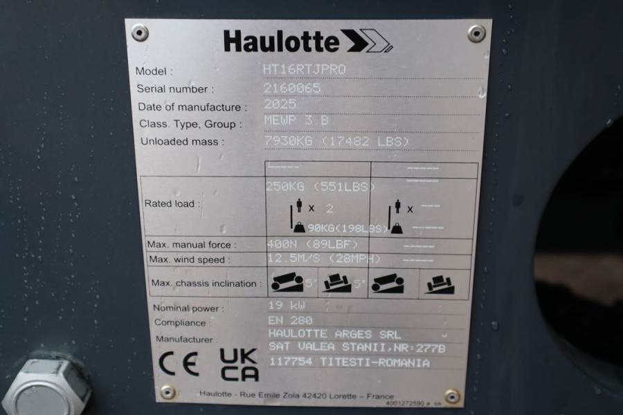 Telescopic boom Haulotte HT16RTJ PRO NEW / UNUSED, Guarantee! Diesel, 4x4x4: picture 6