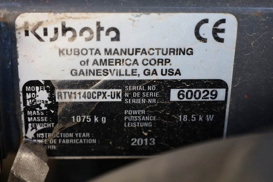 Municipal/ Special vehicle Kubota RTV1140CPX-UK 4x4 ATV Diesel, 4x4 Drive, 4 Persons: picture 7 Municipal/ Special vehicle Kubota RTV1140CPX-UK 4x4 ATV Diesel, 4x4 Drive, 4 Persons: picture 7