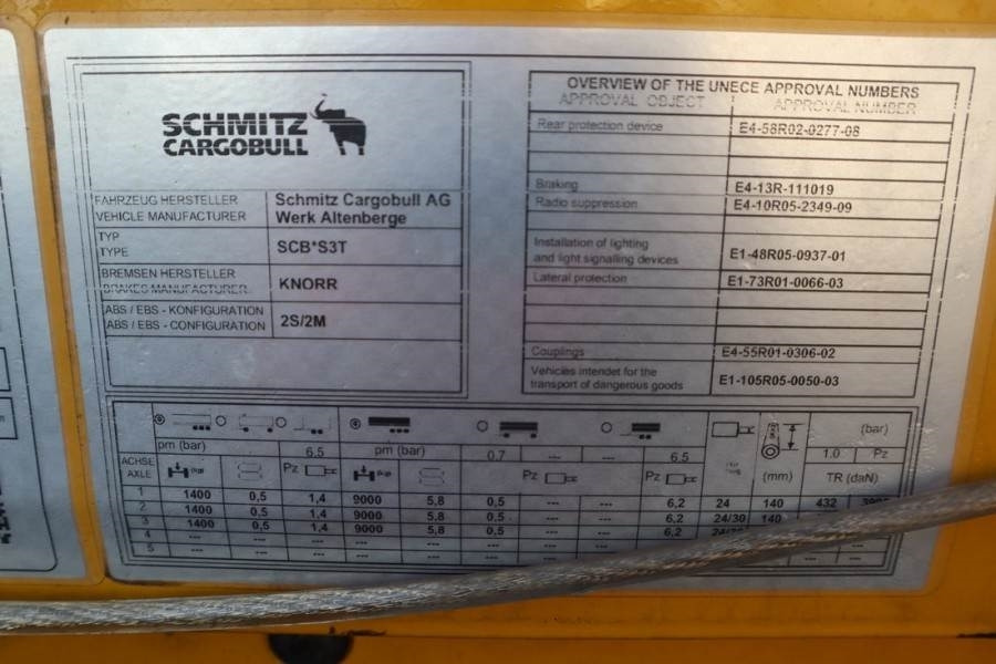 Curtainsider trailer Schmitz Cargobull SCB3ST CoC Documents, TuV Loading Certif: picture 6