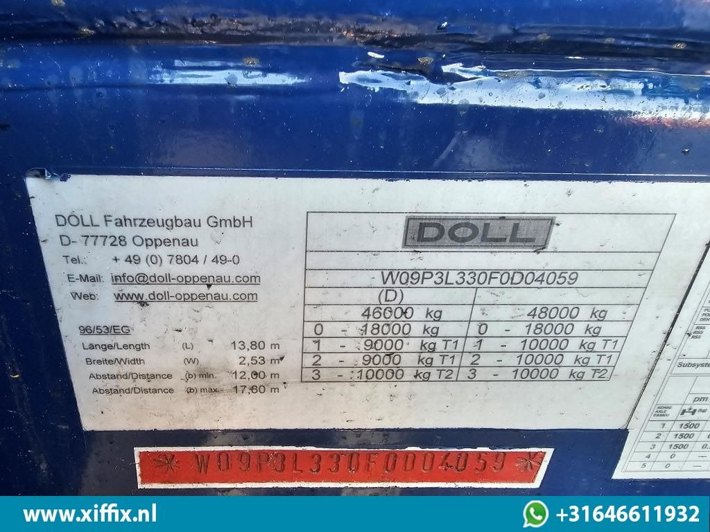 Dropside/ Flatbed semi-trailer Doll 3-ass. Vlakke uitschuifbare oplegger / Naloop gestuurd / 14091: picture 12