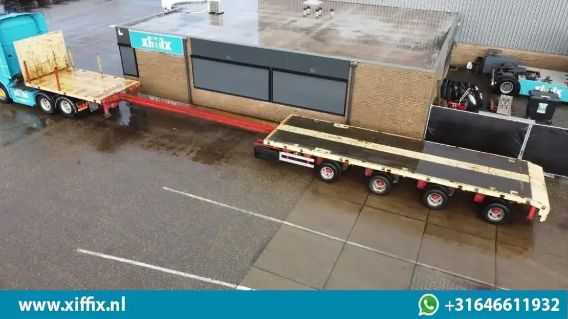 ES-GE 4-ass. Vlakke uitschuifbare Mega oplegger / 4x gestuurd / 14129 - Dropside/ Flatbed semi-trailer: picture 2 ES-GE 4-ass. Vlakke uitschuifbare Mega oplegger / 4x gestuurd / 14129 - Dropside/ Flatbed semi-trailer: picture 2