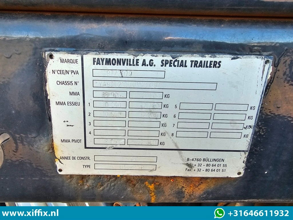 Low loader semi-trailer Faymonville 2-ass. Semi-dieplader met dubbele hydr. Kleppen en hefbed / 2x gestu: picture 17
